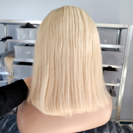 250% Double drawn ombre blonde 5x5 hd lace bob wig 100% virgin hair material