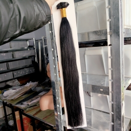 Flat tip 100g/100pcs block black 100% cuticle aligned Chinese virgin hair material