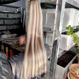 Hair weft 100g highlight color 100% cuticle aligned Chinese virgin hair material