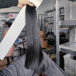 Pu Tape 100g/40pcs block black color 100% cuticle aligned Chinese virgin hair material