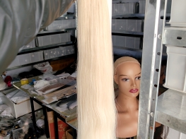 Hair weft 100g blonde color 100% cuticle aligned Chinese virgin hair material